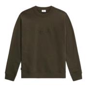 Luxe Fleece Crewneck Donkergroen Woolrich , Green , Heren