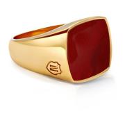 Men's Gold Signet Ring with Red Agate Nialaya , Yellow , Heren