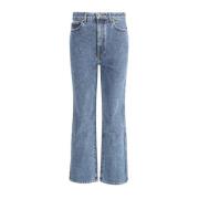 Hoge Taille Skinny Jeans met Riemlussen Khaite , Blue , Dames