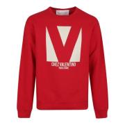 Rode Katoenen Sweatshirt Jersey Felpa Valentino Garavani , Red , Heren