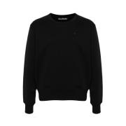 Zwart Logo Face Patch Sweatshirt Acne Studios , Black , Heren