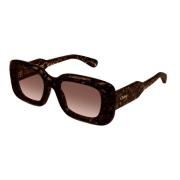 Stoere Rechthoekige Zonnebril in Havana Chloé , Brown , Dames