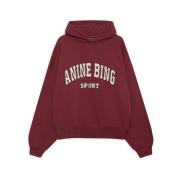 Oversized Sweatshirt in Donkerrood Anine Bing , Red , Dames