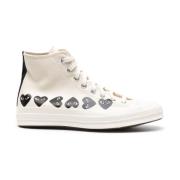 Hart Sneakers Wit Hoge Top Comme des Garçons Play , White , Dames