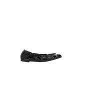 Zwarte 3D Bloemen Platte Schoenen Cecilie Bahnsen , Black , Dames