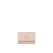 Jolie Glycine Portemonnee met CD Handtekening Dior , Pink , Dames