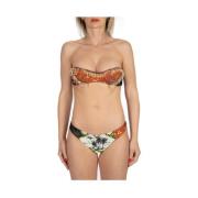 Bruine Bikini Set voor Vrouwen F**k , Multicolor , Dames