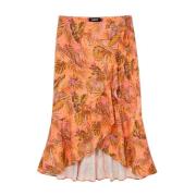 Elegante Oranje Longuette Rok voor Vrouwen Desigual , Orange , Dames