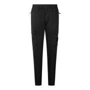 Logo Cargo Broek Regular Fit Stone Island , Black , Heren