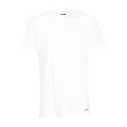 Wit Katoenen T-shirt met Bedrukt Logo Jil Sander , White , Heren