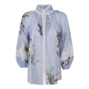 Blauwe Shirt Verhoog Garderobe Chic Stijl Zimmermann , Blue , Dames