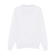 Luxe Crew Neck Gebreide kleding Brunello Cucinelli , White , Heren