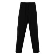 Zwarte Wol Tapered Broek Jil Sander , Black , Heren