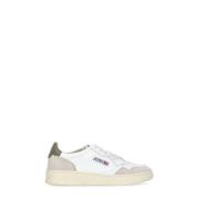 Witte Leren Sneakers met Groene Details Autry , White , Heren