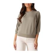 Groene 3/4 Mouw Sweat Top Selected Femme , Green , Dames