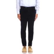 Blauwe Corduroy Broek Slim Fit Briglia , Blue , Heren