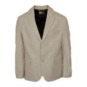 Single-Breasted Jas met Peak Revers Drykorn , Beige , Heren