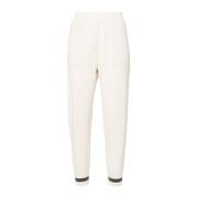 Cashmere Gebreide Broek Brunello Cucinelli , White , Dames