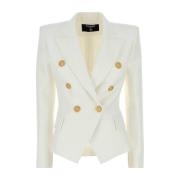 Witte Viscose Blend Blazer Balmain , White , Dames