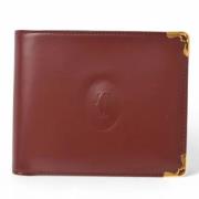 Pre-owned Leather wallets Cartier Vintage , Red , Heren