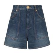 Vintage denim shorts Balmain , Blue , Dames