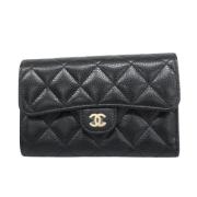 Pre-owned Leather wallets Chanel Vintage , Black , Dames