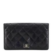 Pre-owned Leather wallets Chanel Vintage , Black , Dames