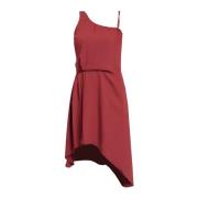 Asymmetrische Minijurk met Rits Patrizia Pepe , Red , Dames