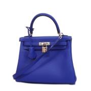 Pre-owned Leather handbags Hermès Vintage , Blue , Dames