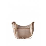 Halve Maan Zand Hobo Tas Borbonese , Beige , Dames