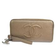 Pre-owned Leather wallets Chanel Vintage , Brown , Dames