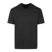 Katoenen Jersey Crew-Neck T-Shirt Fw24 Paolo Pecora , Black , Heren