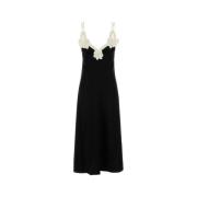 Elegante Zwarte Satijnen Jurk Jil Sander , Black , Dames