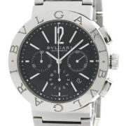 Pre-owned Stainless Steel watches Bvlgari Vintage , Black , Heren