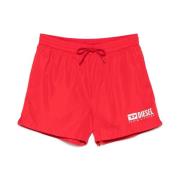 Rode Sea Zwemshorts Elastische Taille Diesel , Red , Heren