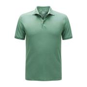 Korte mouw groene piqué poloshirt Fedeli , Green , Heren