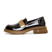 Lakleren loafers - Zwart Cesare Gaspari , Black , Dames