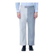 Contrastpaneel Pantalon Thom Browne , Gray , Heren