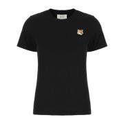 Casual Katoenen T-Shirt voor Mannen Maison Kitsuné , Black , Dames