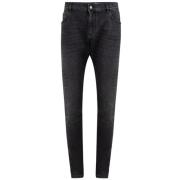 5-pocket jeans met logo Dolce & Gabbana , Gray , Heren