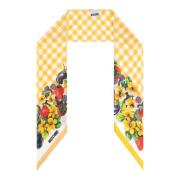 Zijden sjaal met print Moschino , Yellow , Dames