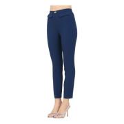 Blauwe elegante broek met voorflappen Elisabetta Franchi , Blue , Dame...