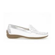 Witte gladleren loafers Gabor , White , Dames