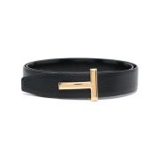 Zwarte Leren Riemen Tom Ford , Black , Dames