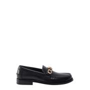 Stijlvolle Leren Loafer Gucci , Black , Dames