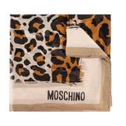 Zijden sjaal met dierenmotief Moschino , Beige , Unisex