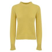 Gele Cashmere Trui Lange Mouw Max Mara Weekend , Yellow , Dames