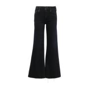 Zwarte Jeans met Rode Zoom Mother , Black , Dames