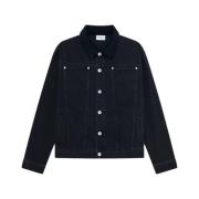 Zwarte Denim Jack met Corduroy Kraag Drole de Monsieur , Black , Heren