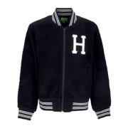 Zwarte Sherpa Varsity Jack met Rits HUF , Black , Heren